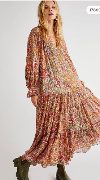 Free People Feeling Groovy Maxi Dress Size L - Picture 1 of 14